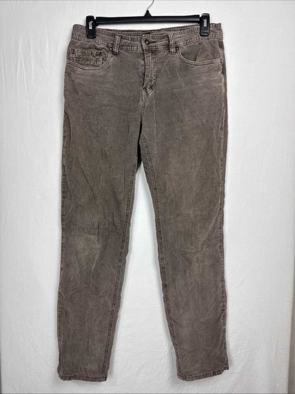 Prana Brown Slim Fit Corduroy Pants Men's 32x31 actual Organic Cotton -tag 32x32